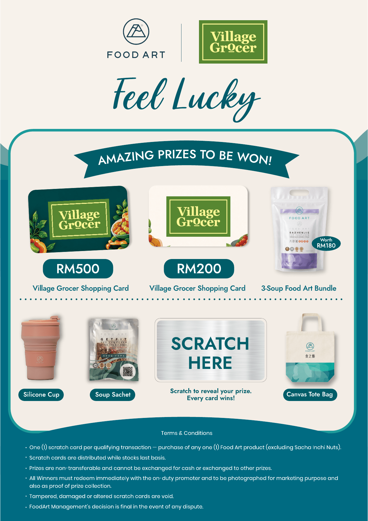 ★ Feel Lucky with Village Grocer! - Food Art Store