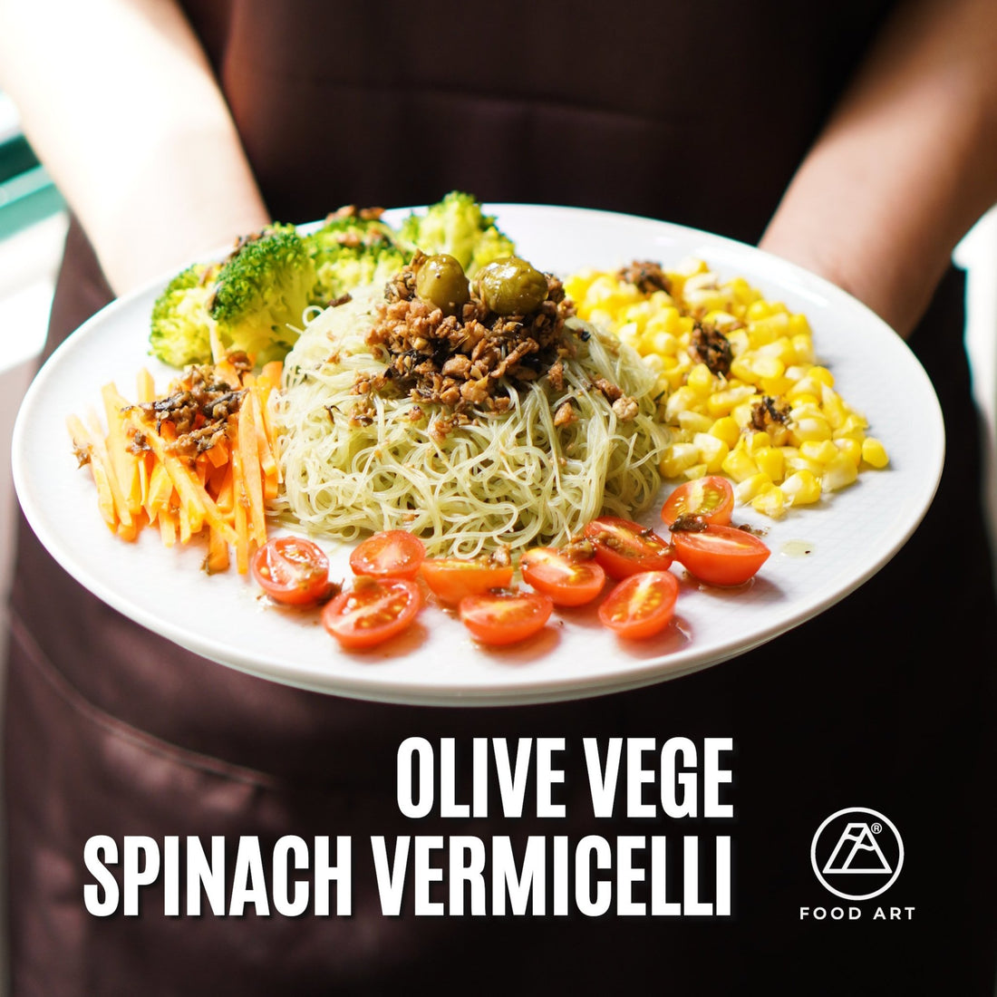 如何煮出简单，健康的橄榄菜拌酱+菠菜米粉? Simple and healthy recipe with Food Art OliveVege Sauce + Spinach Vermicelli - Food Art Store